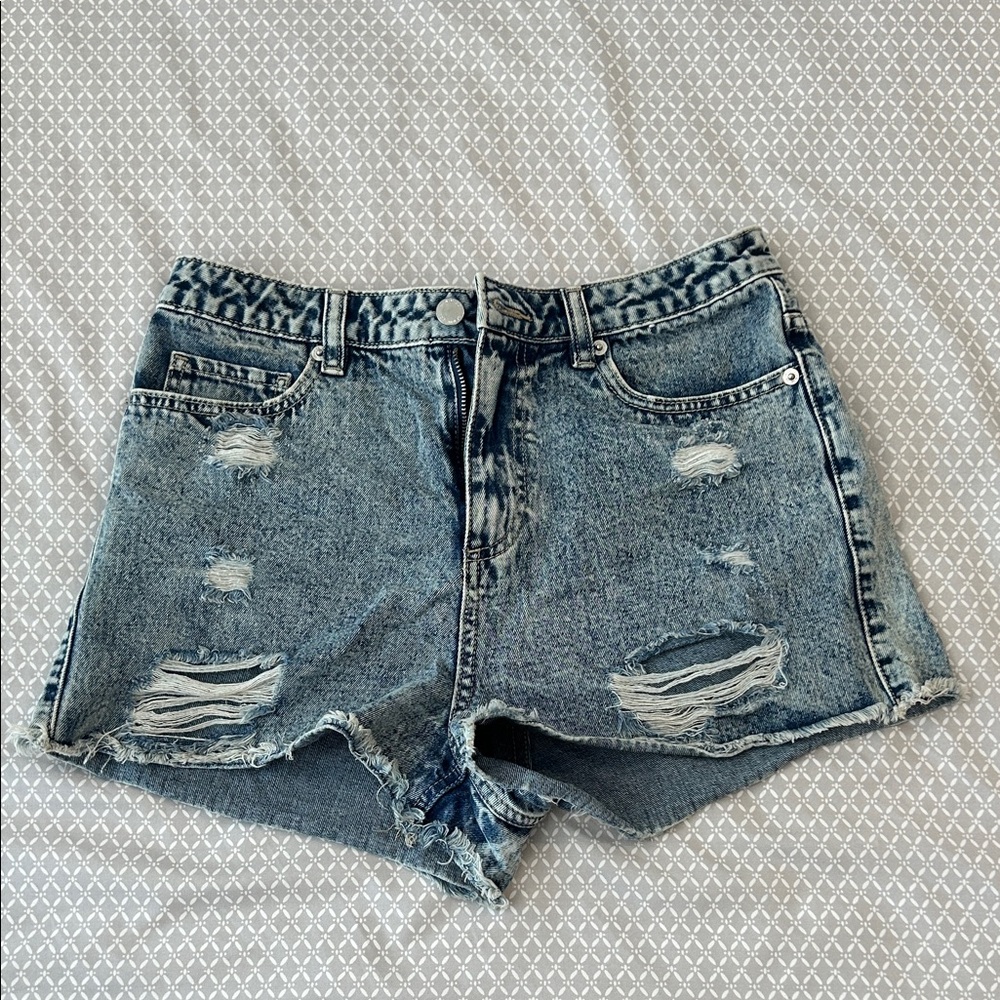 Primark Blue Distressed Jean Shorts